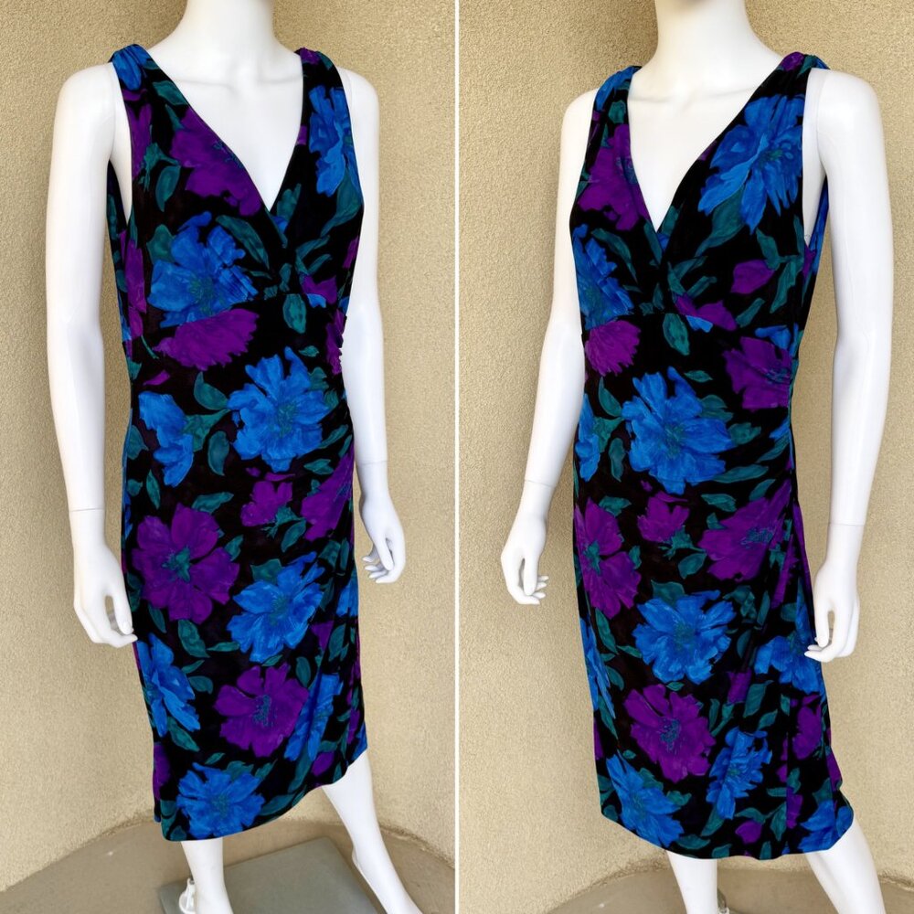 Quiet Luxury Electric Floral 90s Bodycon Dress - Picture 3 of 10